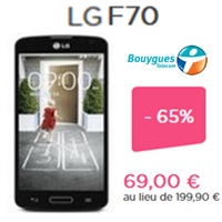LG F70 idéal pour un premier Smartphone à 69€ avec un forfait sans engagement chez Bouygues !