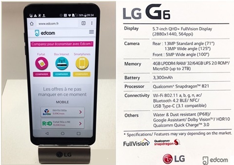 Le LG G6 soldé avec un forfait SOSH (remise exceptionnelle de 200 euros )