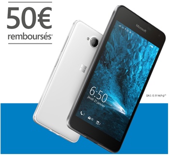 Free mobile : 50 euros remboursés sur le Lumia 650 et des écouteurs Jays Five offerts