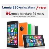 Le Nokia Lumia 830 à 9€ par mois chez Free Mobile