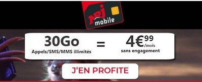 Forfait NRJ Mobile 30Go 5 euros