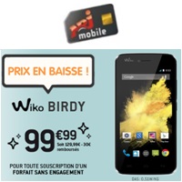 Bon plan Smartphone 4G : Baisse de prix sur le Wiko Birdy avec un forfait sans engagement chez NRJ Mobile !