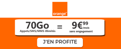 Forfait Orange 70 Go à 9,99 euros