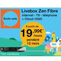  Bon plan Internet Orange : La Livebox Zen Fibre en promo à 19.99€ pendant 12 mois !