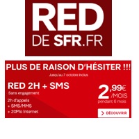 Promo SFR: Remise sur les forfaits mobiles 2H Red pour la rentrée!