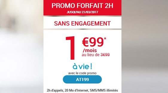 Le forfait sans engagement Auchan Telecom à 1.99 euros par mois à VIE valable encore quelques heures