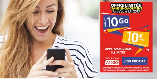 Nouvelle Série limitée sans engagement avec 10Go à 10 euros chez Auchan Telecom