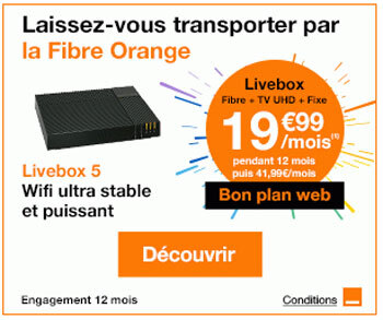 Box fibre Orange à moins de 20 euros