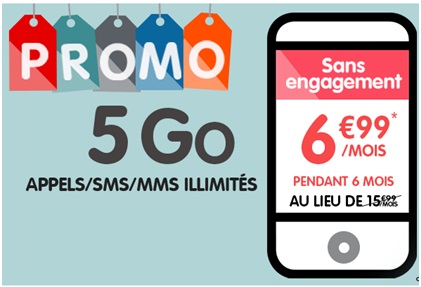 Nouvelle promo NRJ Mobile : le forfait illimité 5Go à 6.99 euros par mois 