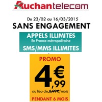 Dernières heures pour profiter d’un forfait illimité à 4.99€ chez Auchan Telecom !