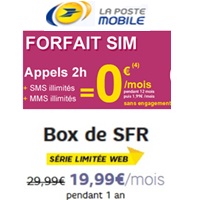 Bon plan La Poste Mobile : La SFR BOX avec un forfait mobile sans engagement à partir de 19.99€ !