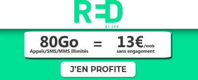 Forfait 80 Go de RED by SFR à 13 euros