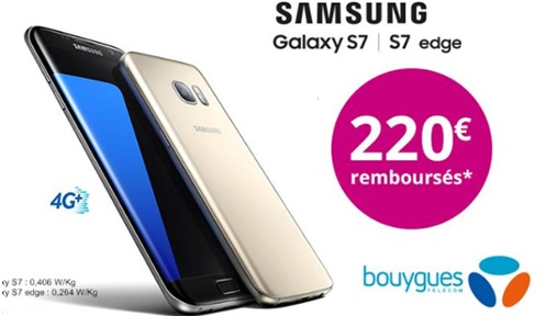 Galaxy S7 et Galaxy S7 Edge en promo chez Bouygues Telecom ( 220 euros offerts)