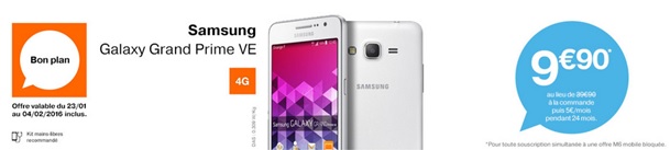 Samsung Galaxy Grand Prime VE : 30€ de remise avec M6 Mobile pendant 10 jours !