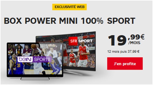 La série limitée SFR Box Power HD ou THD 100% Sport à 19.99 euros expire bientôt