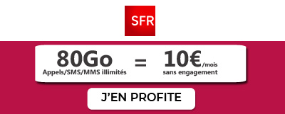 Forfait mobile 80 Go à 10 euros par mois de SFR