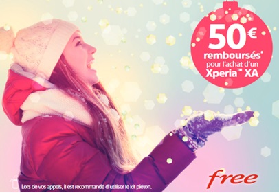 Free Mobile vous offre 50 euros sur le Sony Xperia XA