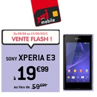Vente flash NRJ Mobile : Le Sony Xperia E3 en promo avec le forfait 4G 500Mo à 19.99€ !