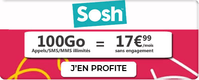 Forfait SOSH 100 Go à 17,99 euros