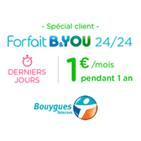 Plus que 3 jours pour profiter du forfait illimité B&You à 1€ chez Bouygues Telecom !