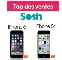 L’iPhone 5C et l’iPhone 6 dans le top des ventes chez Sosh !