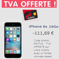 Bon plan NRJ Mobile : TVA offerte, profitez jusqu’à 112€ de remise pour l’achat d’un iPhone 6S !