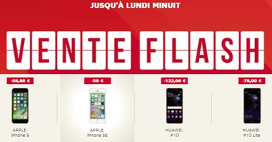 Dernières heures pour profiter des ventes flash SFR (Huawei P10, P10 Lite, iPhone 6 et iPhone SE)
