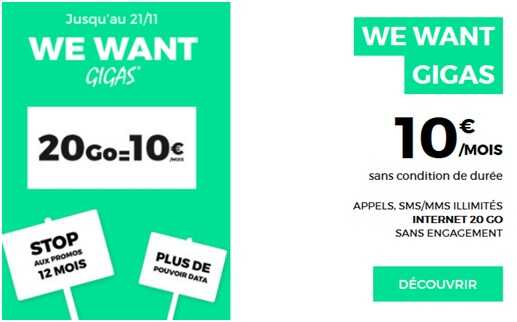 La Série Limitée 20Go à 10 euros par mois de retour chez RED by SFR