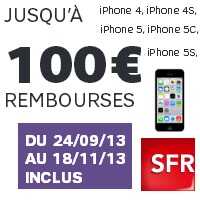 SFR forfait mobile 4G 5Go : 100€ remboursés pour toutes les versions d’iPhone !