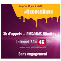 Prolongation de l'offre ExcessDays à 9.99€ par mois Virgin Mobile
