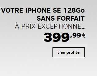 Bonne affaire : l'iPhone SE 128Go à 400 euros sans abonnement chez SFR ou avec un forfait RED 
