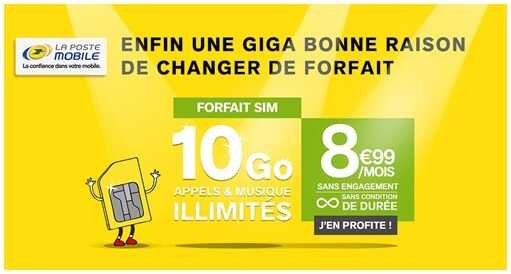 La Poste Mobile : Dernier jour pour profiter du forfait 10Go à 8.99 euros à VIE (vente privée)