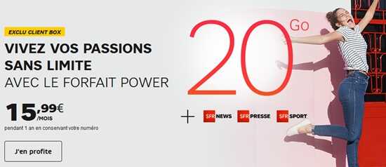 SFR : Vivez vos passions sans limite avec le forfait Power 20Go