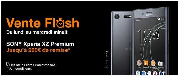 Le Sony Xperia XZ Premium et le Huawei P8 Lite en vente flash chez Orange
