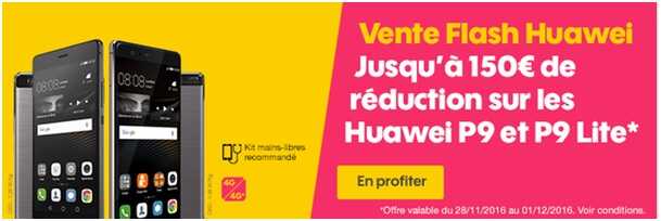 Vente Flash SOSH : Jusqu'à 150 euros de réduction sur les Huawei P9 et P9 Lite