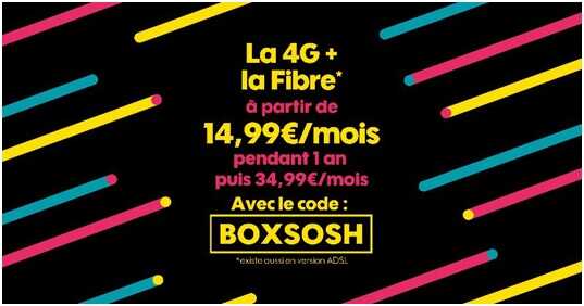Bon plan SOSH : La 4G et la Fibre à partir de 14.99 euros avec le code BOXSOSH
