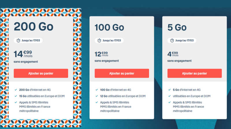 ALERTE fin de promo imminente sur le forfait mobile B&You 200Go à moins de 15€ !