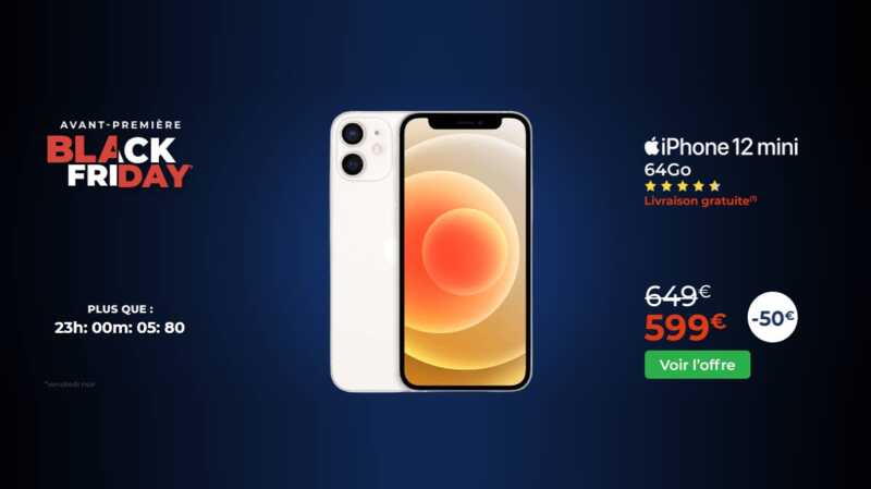 Black Friday chez Cdiscount : l'iPhone 12 mini à moins de 600€ !