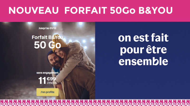 B&You copie RED by SFR avec la sortie d'un forfait 50Go à 11,99€ !