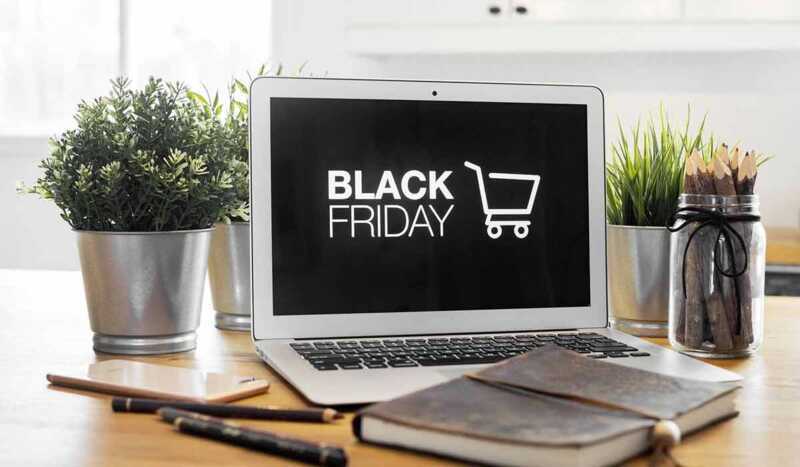 pc avec une page Black friday