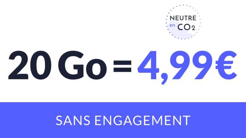 Bonne nouvelle ! Cette promo forfait mobile 20 Go à 4,99 € par mois est de retour