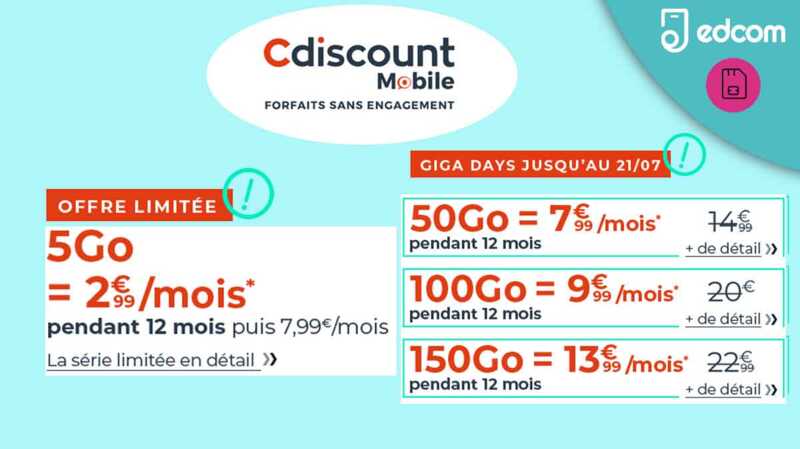 Bons plans du jour : quatre forfaits pas chers à durée limitée chez Cdiscount Mobile
