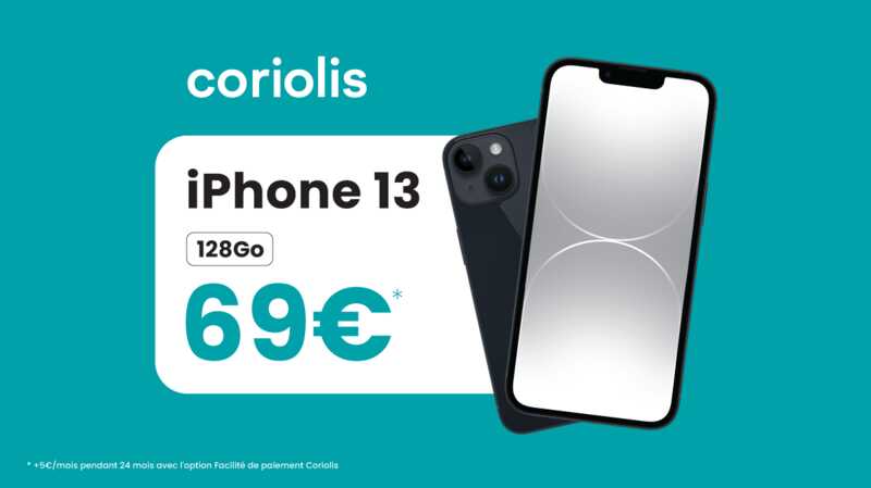 Promo iPhone 13 5G + forfait 300 Go Coriolis