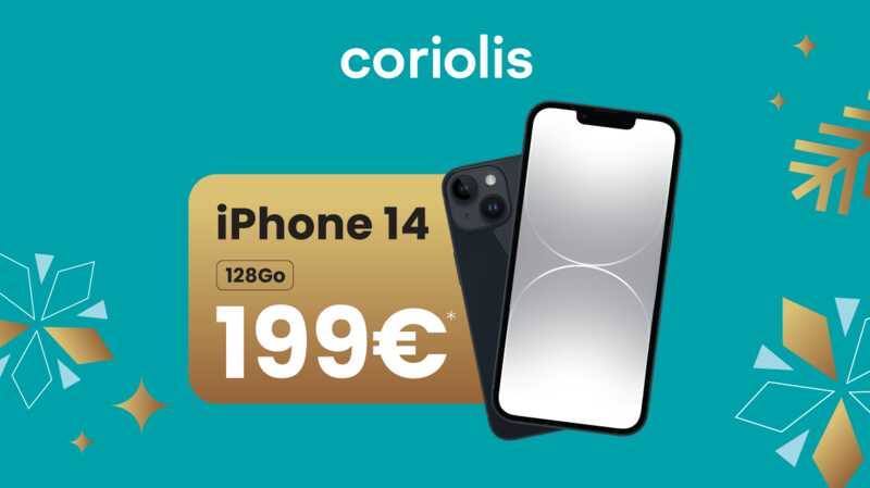 Pack connecté Forfait 250 Go 5G + iPhone 14 chez Coriolis Télécom
