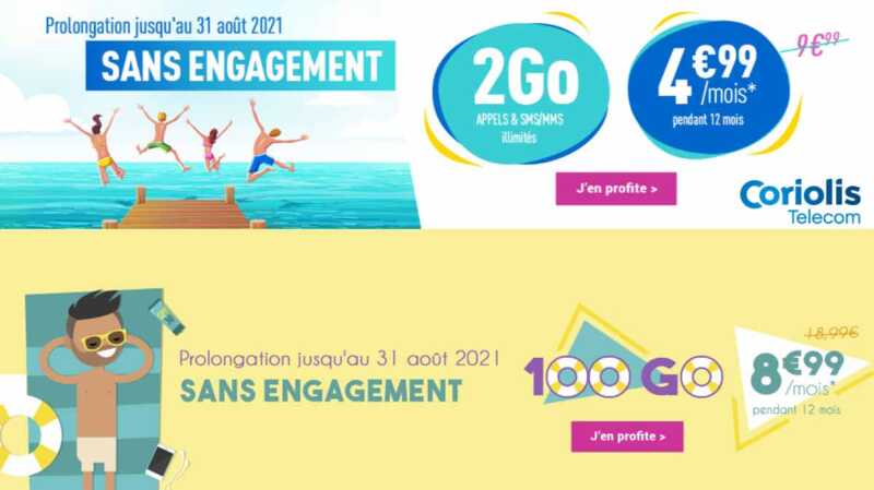 Coriolis prolonge ses 5 offres mobiles estivales dès 1,99€
