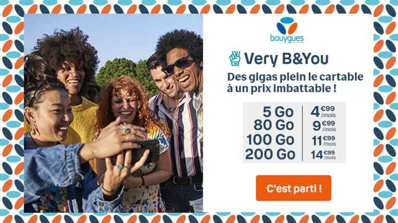 Dernière minute : Les quatre forfaits mobiles Very B&You à prix imbattables !