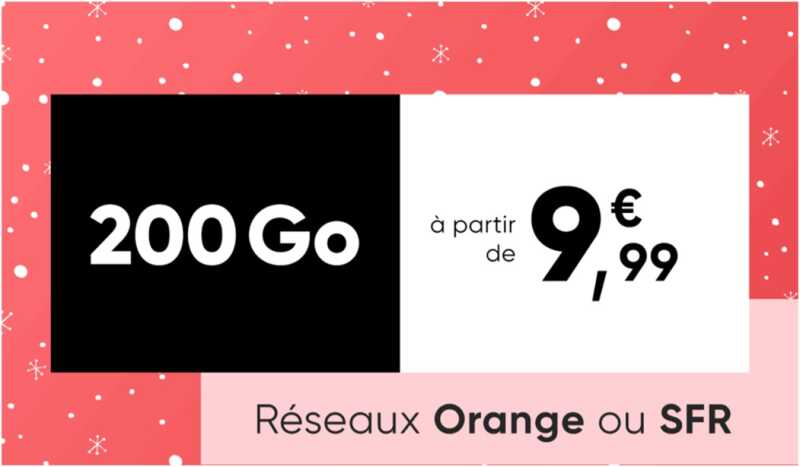 Dernières heures : forfait mobile de 50 à 200Go à partir de 9€99 sur Orange ou SFR