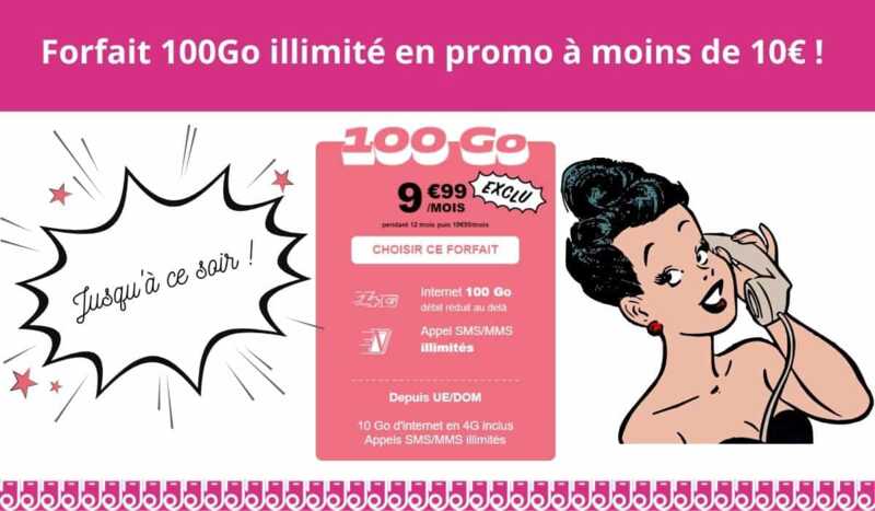Dernier jour afin de saisir le forfait 100Go en promo à 9,99€ !