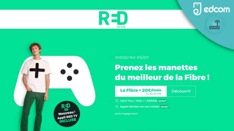 Des options en cadeau et un petit prix pour la box internet sans engagement de RED !