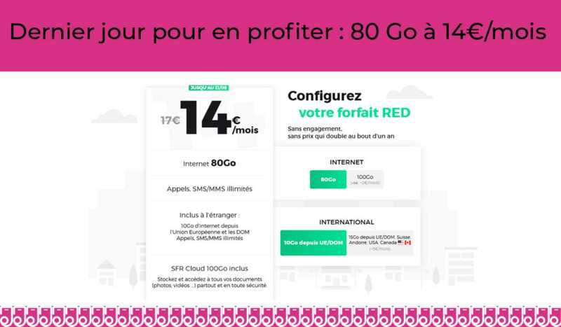 Fin des promos RED : forfait sans engagement & personnalisable à 14€